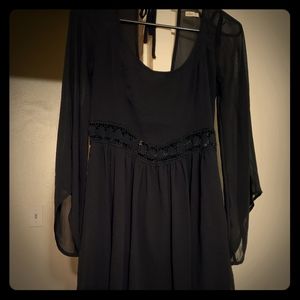 Bo bo style chiffon black dress